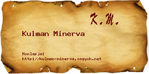 Kulman Minerva névjegykártya